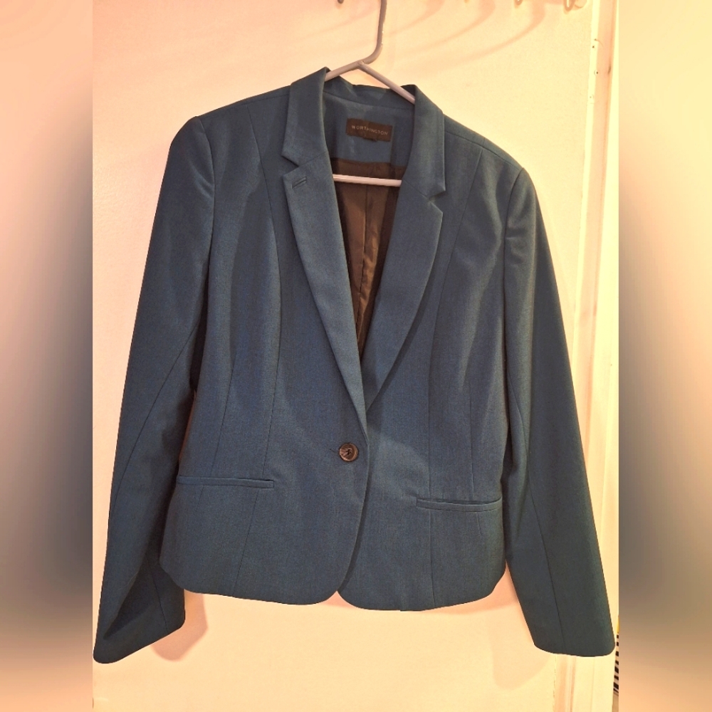 Teal Green Fully Lined Worthington Blazer